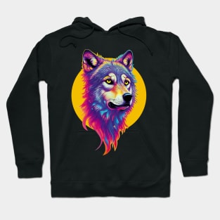 Colorful Wolf Portrait Hoodie